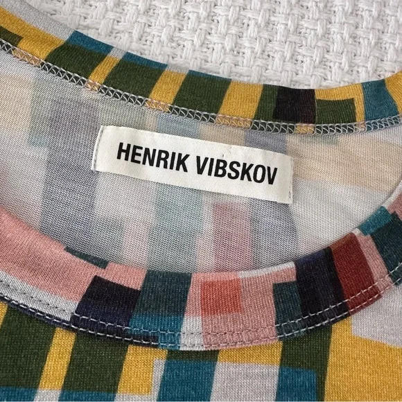 Henrik Vibskov Stone Grabber Tee Womens M/L Multicolor Geometric 100% Tencel - Picture 8 of 9